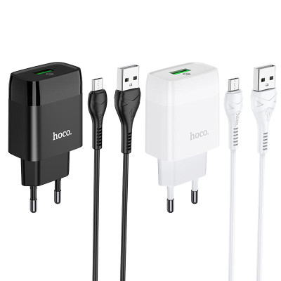 МЗП Hoco C72Q Glorious QC3.0 18W (1USB/3A) + MicroUSB